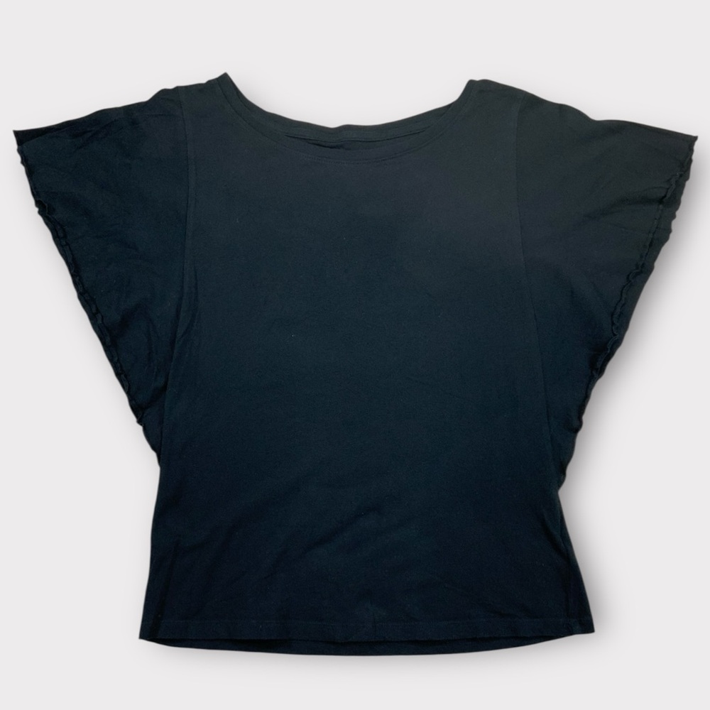 Women’s Gap Black Boho Flutter Sleeve Tee Size Small #143